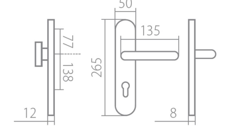 Sicherheitsbeschlag TWIN DAVID/ARIA P4500 DEF (CH-SAT) - ohne Abdeckung