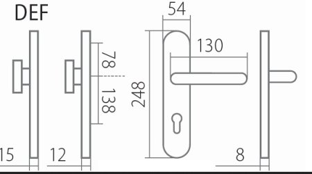 Sicherheitsbeschläge TWIN COLUMBUS DEF H 2087KS mit Griff LOFT (E)