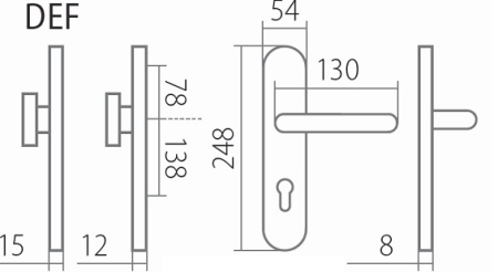 Sicherheitsbeschlag COLUMBUS H 2087KS mit Griff VISION (E)