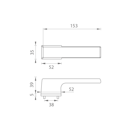 SALE Türbeschläge MP TI – MELODY – RT5 3099 (BS – Mattschwarz) – GRIFF/KNOPF LINKS (OHNE UNTERE Rosette)