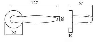 Türbeschlag Twin NICOL P401 (Z - Zirkonium)