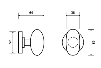 Tür BALL TWIN PF34 HB (ABR GLOSS - Messing patiniert, bronze glänzend)