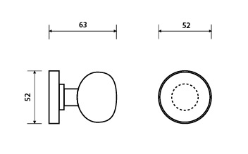 Tür BALL TWIN PF35/HB (ABR GLOSS - Messing patiniert, bronze glänzend)