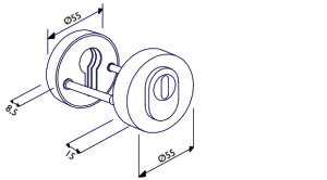 Sicherheitsrosette TWIN H 2038KS DEF (E)